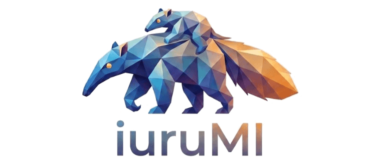 iuruMI logo — geometric yurumí anteaters in a blue-to-orange gradient